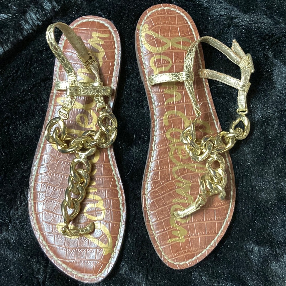 Sam Edelman Gold sandals size 6 1/2 - Picture 1 of 3